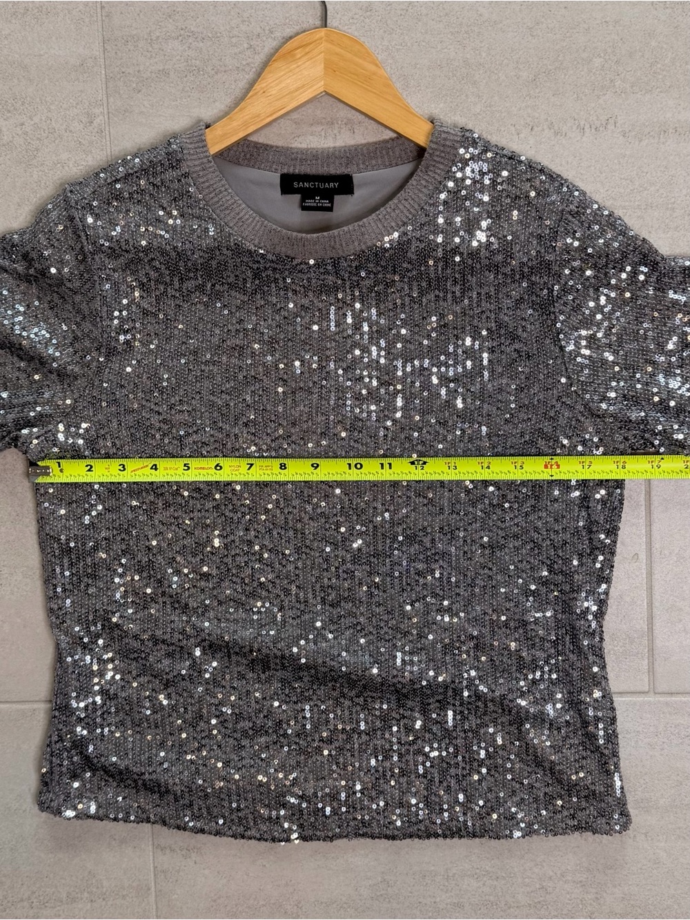 Sanctuary Silver Sequin Pullover Sweater Top Medium - Picture 7 of 11